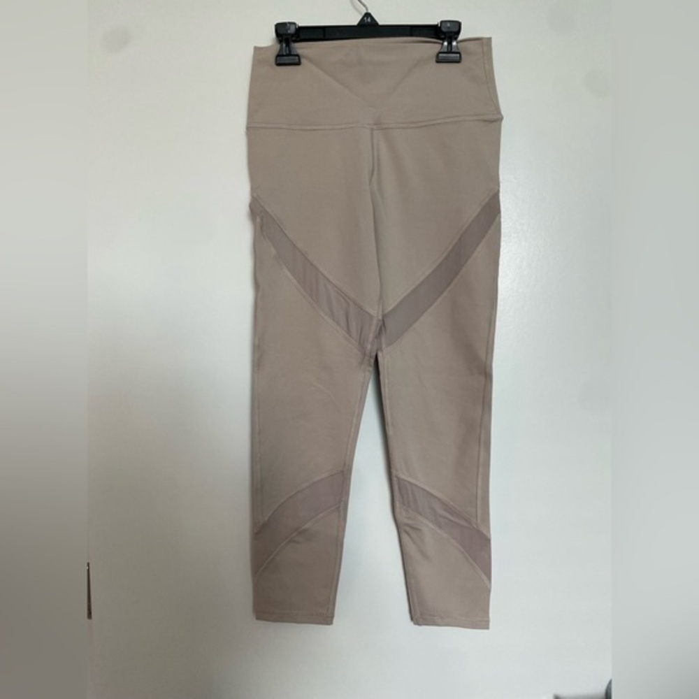 Aerie tan mesh striped leggings